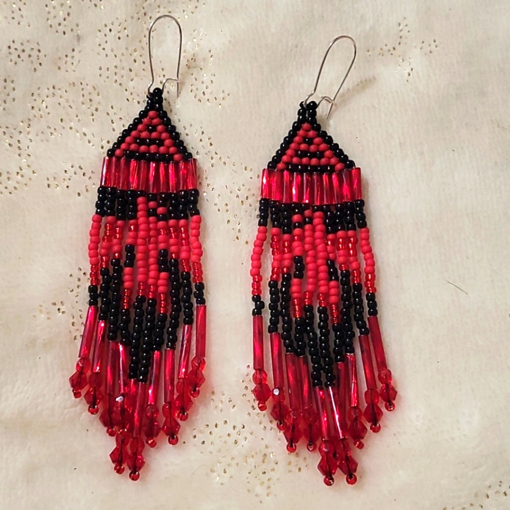 Handbeaded Thunderbird Earrings